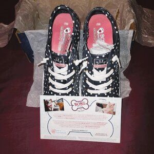 Skechers Bobs 113505 Cute Navy-White Polka Dot Slip On Sneakers Size 9.5M NWT